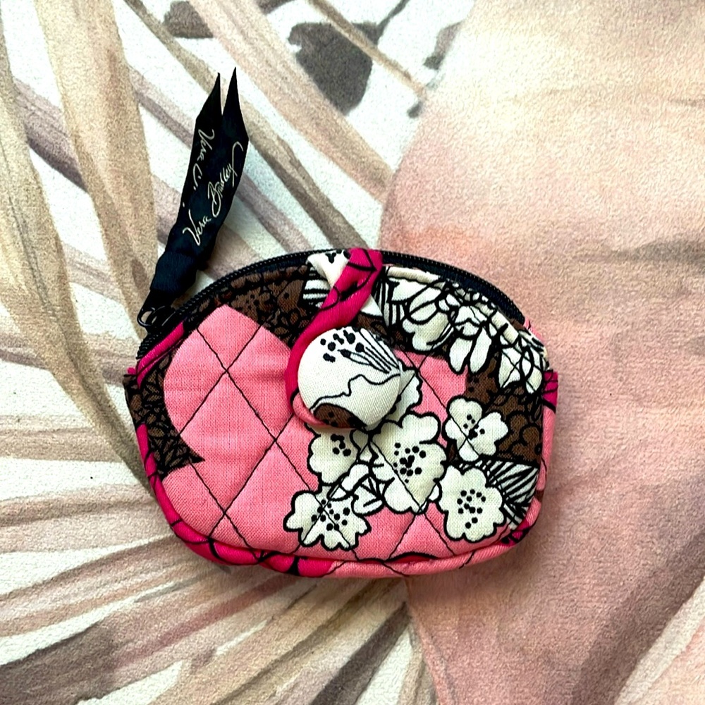 Retired Pattern Very Bradley Mocha Rouge Coin Purse